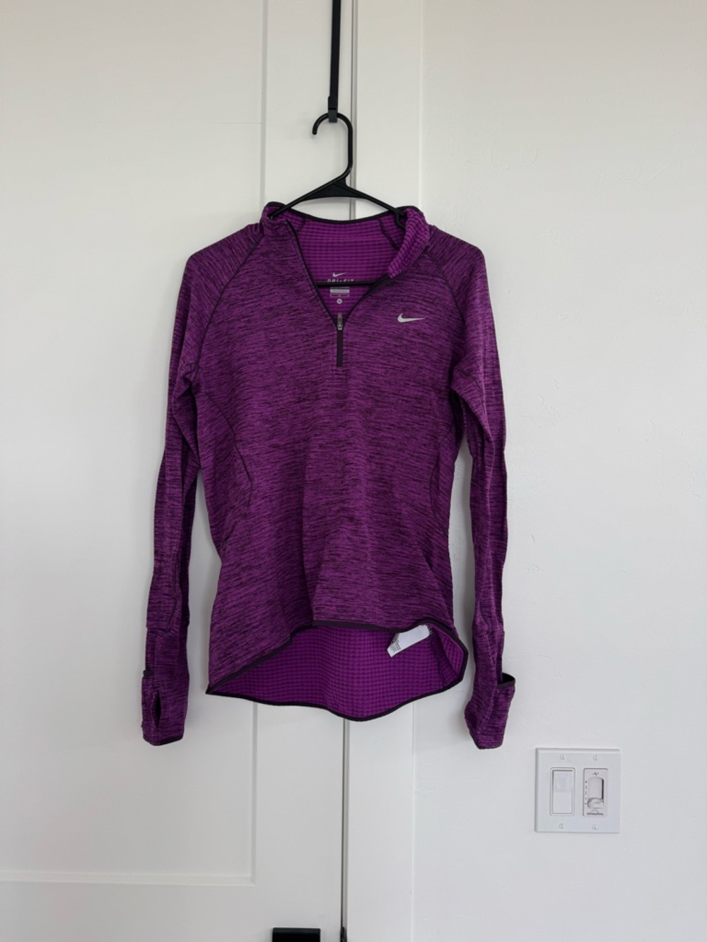 Nike Women's Purple Quarter-Zip Athletic Hoodie